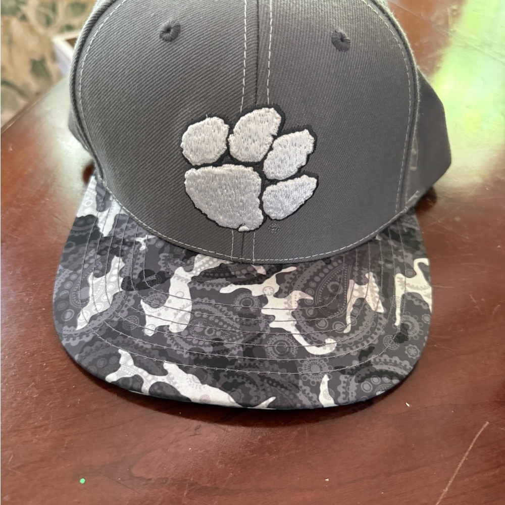 Gray and Black Paisley Patterned Clemson hat